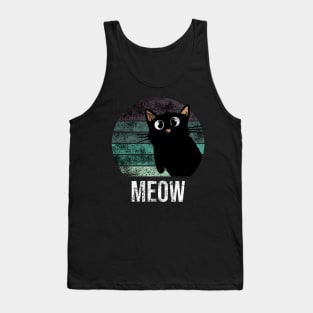 Meow black cat Tank Top